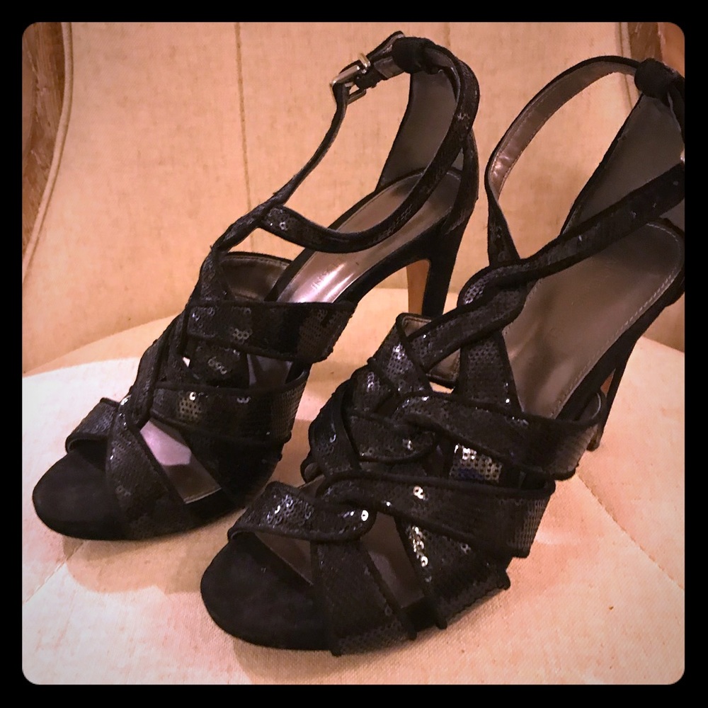 Black Beaded Heels - Antonio Melani - Size 8